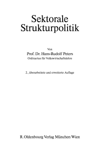 Cover image: Sektorale Strukturpolitik 2nd edition 9783486233575