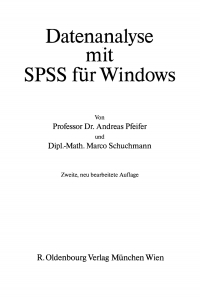 Titelbild: Datenanalyse mit SPSS für Windows 2nd edition 9783486238273