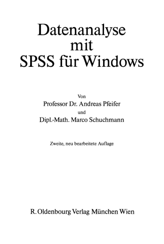 Cover image: Datenanalyse mit SPSS für Windows 2nd edition 9783486238273