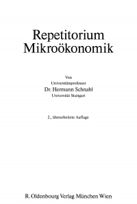 Cover image: Repetitorium Mikroökonomik 2nd edition 9783486243970