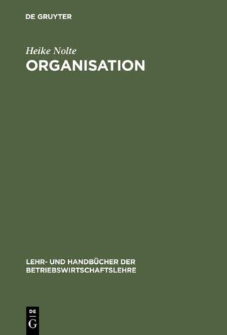 Imagen de portada: Organisation 1st edition 9783486244090