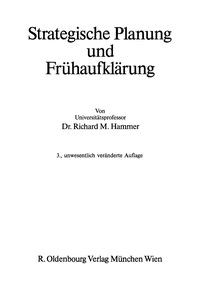 صورة الغلاف: Strategische Planung und Frühaufklärung 3rd edition 9783486244533