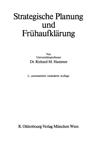 Cover image: Strategische Planung und Frühaufklärung 3rd edition 9783486244533