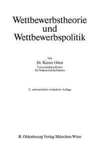 Cover image: Wettbewerbstheorie und Wettbewerbspolitik 2nd edition 9783486247336