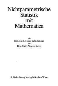 Imagen de portada: Nichtparametrische Statistik mit Mathematica 1st edition 9783486251258