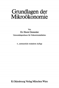 Cover image: Grundlagen der Mikroökonomie 4th edition 9783486255294