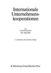 Cover image: Internationale Unternehmenskooperationen 2nd edition 9783486259186