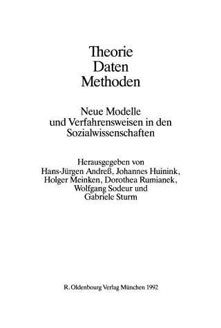 Imagen de portada: Theorie, Daten, Methoden 1st edition 9783486559453
