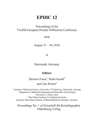 Imagen de portada: European Powder Diffraction Conference; August 2010, Darmstadt, Germany 1st edition 9783486989403