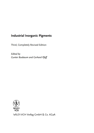 Imagen de portada: Industrial Inorganic Pigments 3rd edition 9783527303632