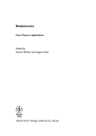 Cover image: Bioelectronics 1st edition 9783527306909