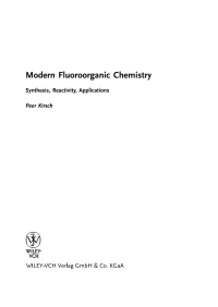 Cover image: Modern Fluoroorganic Chemistry 1st edition 9783527306916