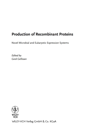 Cover image: Production of Recombinant Proteins 1st edition 9783527310364