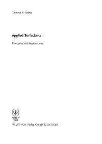 Cover image: Applied Surfactants 1st edition 9783527306299