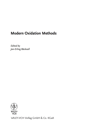 Cover image: Modern Oxidation Methods 1st edition 9783527306428