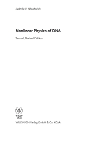Cover image: Nonlinear Physics of DNA 2nd edition 9783527404179