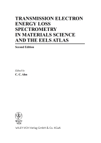 Imagen de portada: Transmission Electron Energy Loss Spectrometry in Materials Science and the EELS Atlas 2nd edition 9783527405657