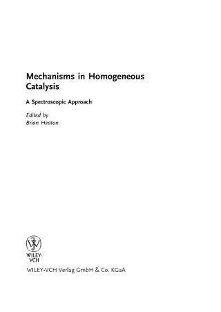 Cover image: Mechanisms in Homogeneous Catalysis 1st edition 9783527310258