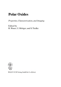 Imagen de portada: Polar Oxides 1st edition 9783527405329