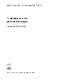 Cover image: Calculation of NMR and EPR Parameters: Theory and Applications 1st edition 9783527307791