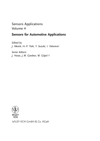 صورة الغلاف: Sensors for Automotive Applications 1st edition 9783527295531