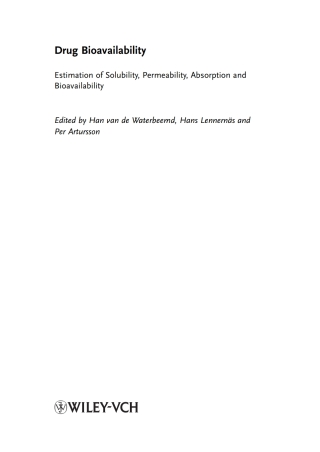 Cover image: Drug Bioavailability: Estimation of Solubility, Permeability, Absorption and Bioavailability 1st edition 9783527304387