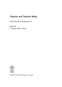 Imagen de portada: Titanium and Titanium Alloys: Fundamentals and Applications 1st edition 9783527305346