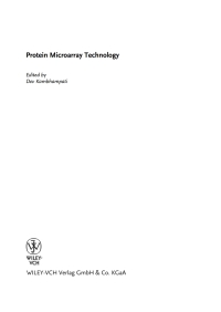 Cover image: Protein Microarray Technology 1st edition 9783527305971