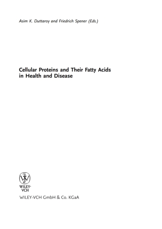 Cover image: Cellular Proteins and Their Fatty Acids in Health and Disease 1st edition 9783527304370