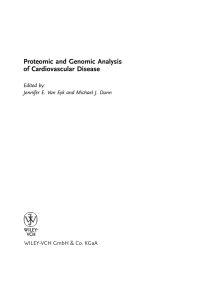 Imagen de portada: Proteomic and Genomic Analysis of Cardiovascular Disease 1st edition 9783527305964