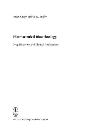 Imagen de portada: Pharmaceutical Biotechnology 1st edition 9783527305544