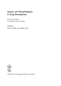 صورة الغلاف: Lipases and Phospholipases in Drug Development: From Biochemistry to Molecular Pharmacology 1st edition 9783527306770
