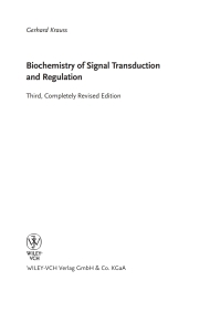 صورة الغلاف: Biochemistry of Signal Transduction and Regulation 3rd edition 9783527305919