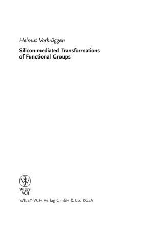 Imagen de portada: Silicon-mediated Transformations of Functional Groups 1st edition 9783527306688