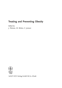 Imagen de portada: Treating and Preventing Obesity 1st edition 9783527308187