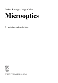 صورة الغلاف: Microoptics 2nd edition 9783527403554