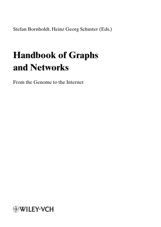 Cover image: Handbook of Graphs and Networks: From the Genome to the Internet 1st edition 9783527403363