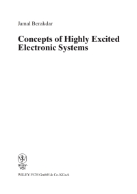 Imagen de portada: Concepts of Highly Excited Electronic Systems 1st edition 9783527403356