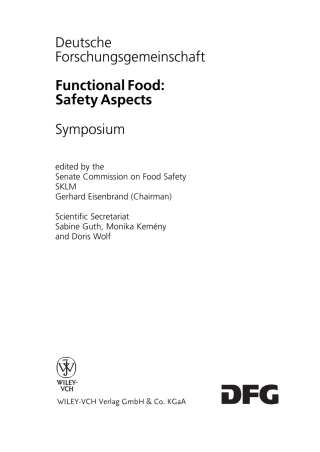 Imagen de portada: Functional Food: Safety Aspects 1st edition 9783527277650