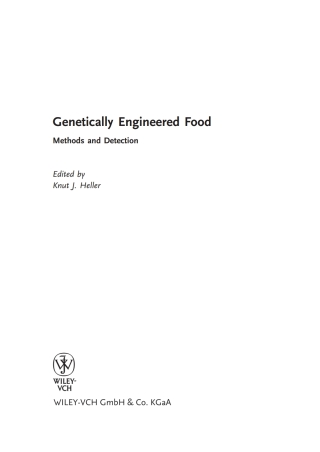 Imagen de portada: Genetically Engineered Food 1st edition 9783527303090