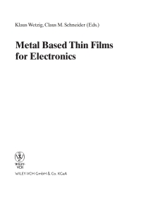 Imagen de portada: Metal Based Thin Films for Electronics 1st edition 9783527403653