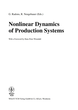 Imagen de portada: Nonlinear Dynamics of Production Systems 1st edition 9783527404308