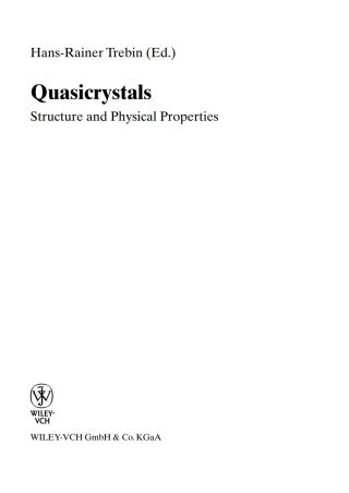 Cover image: Quasicrystals 1st edition 9783527403998