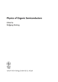 صورة الغلاف: Physics of Organic Semiconductors 1st edition 9783527405503