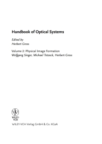 صورة الغلاف: Handbook of Optical Systems, Volume 2: Physical Image Formation 1st edition 9783527403783