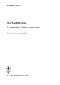 Cover image: The Crystal Lattice 2nd edition 9783527405084