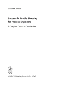 Cover image: Successful Trouble Shooting for Process Engineers 1st edition 9783527311637