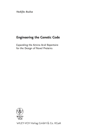 Imagen de portada: Engineering the Genetic Code 1st edition 9783527312436