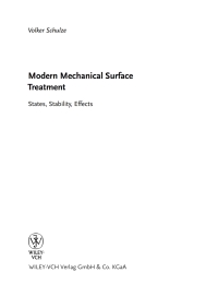 صورة الغلاف: Modern Mechanical Surface Treatment 1st edition 9783527313716