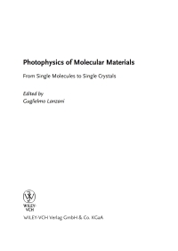 Cover image: Photophysics of Molecular Materials 1st edition 9783527404568